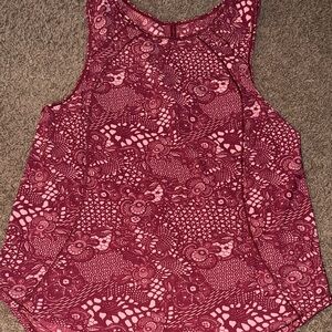 Lululemon Athletica Patterned Tank Top - Burgundy and Pink